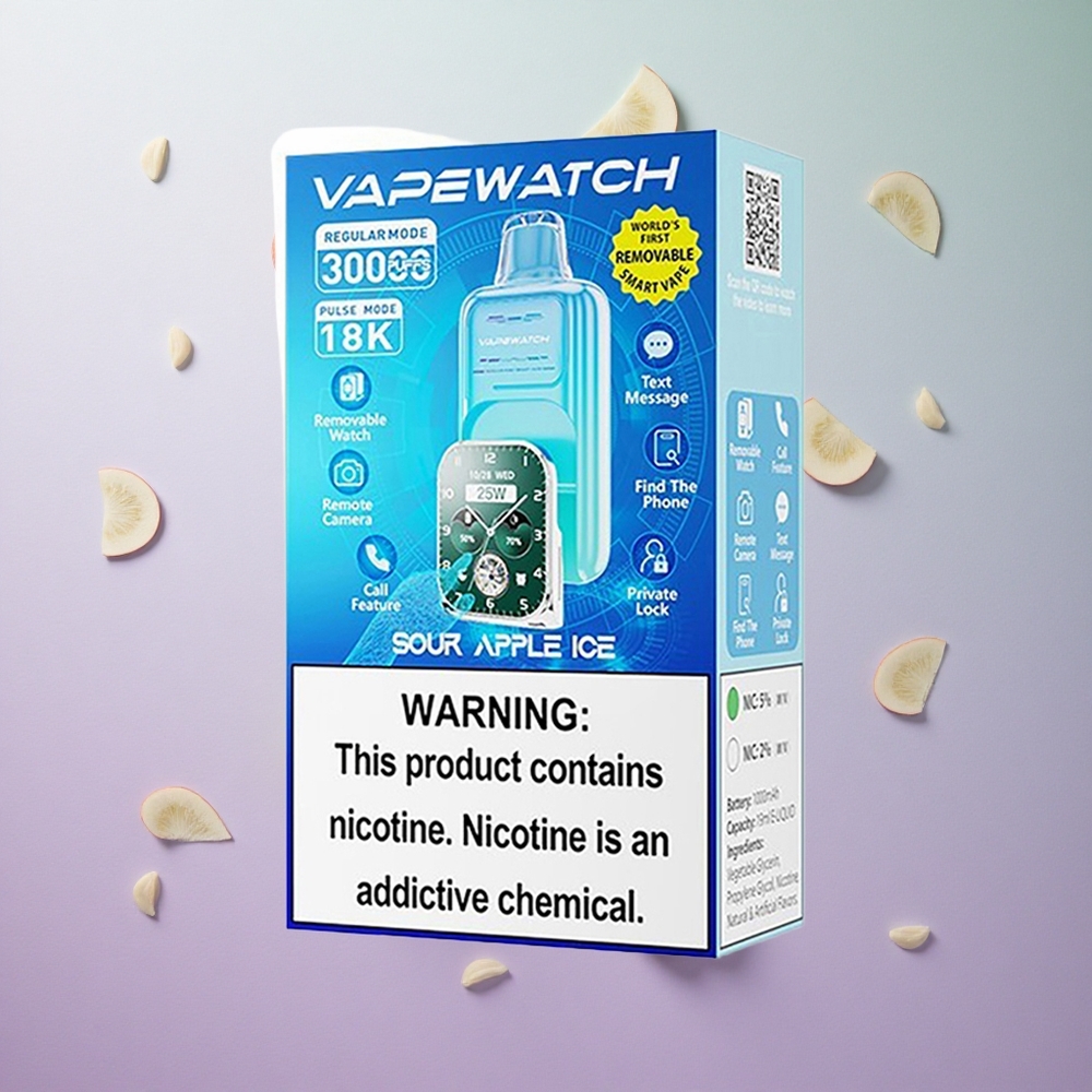 JNR Vape Watch 30000 Puffs Mela Acida Ghiaccio Italy wholesale 1000mAh Tipo-C Ricarica Rapida