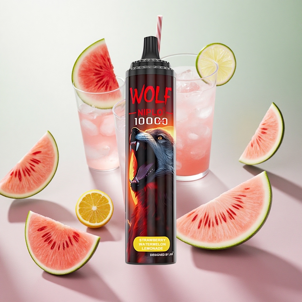 JNR Wolf Niplo 10000 Puffs Fragola Anguria Limonata Italy wholesale 20ml 0% 2% 5% Nicotina