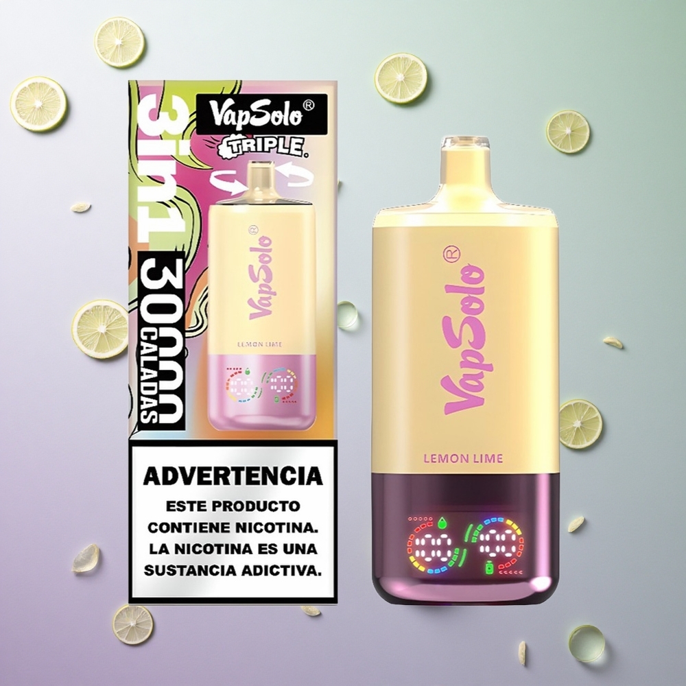 VapSolo Triple 30000 Puffs Limone Lime Italy Wholesale Serbatoio 3 Type-C