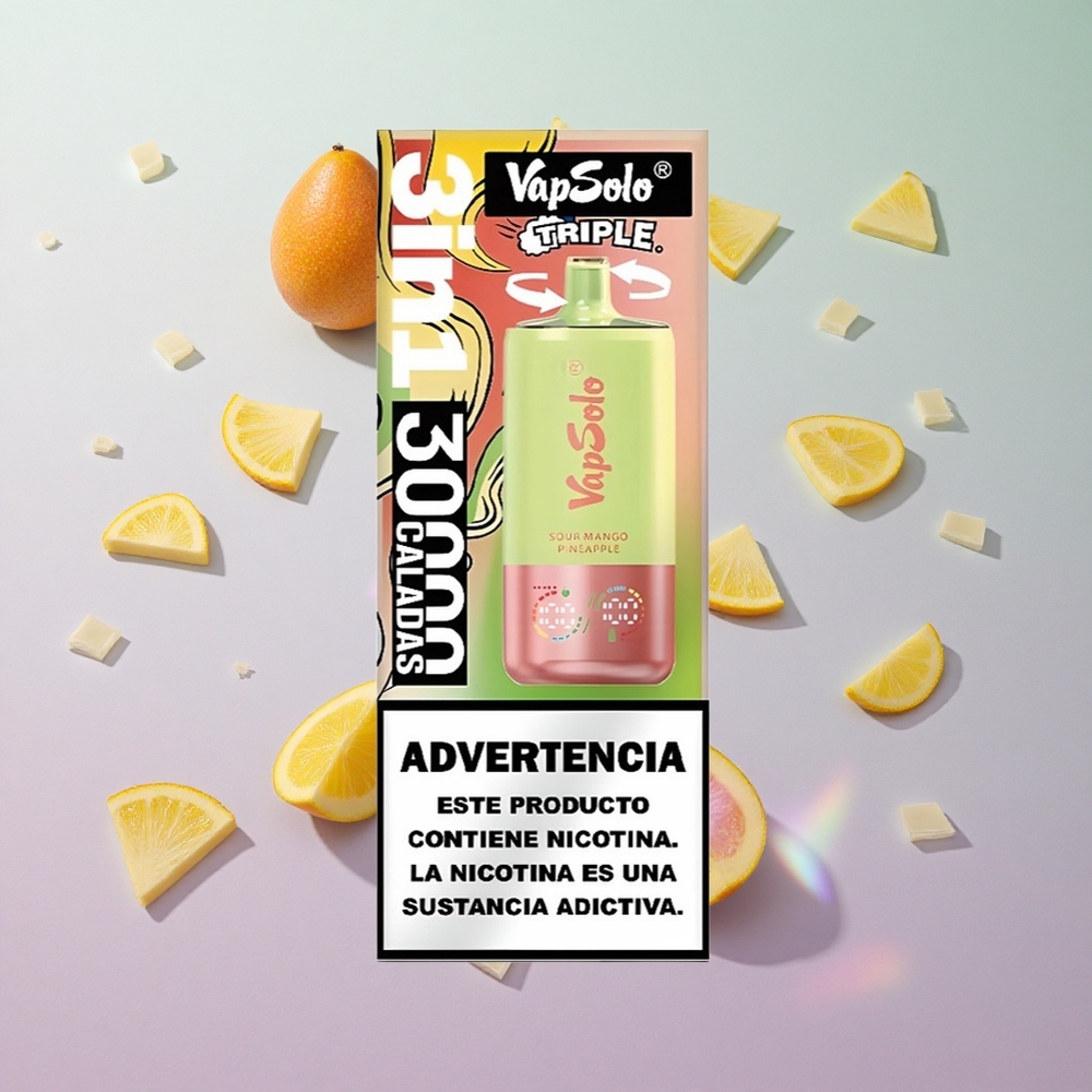 VapSolo Triple 30000 Puffs Mango Ananas Agro Italia wholesale 40ml 3 serbatoi
