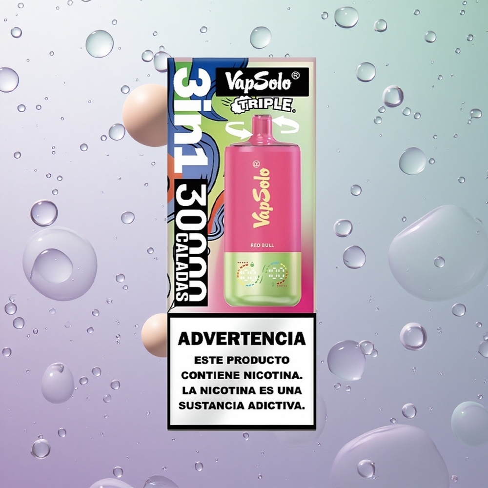 VapSolo Triple 30000 Puffs Red Bull Italia wholesale 40ml E-Liquid 3 serbatoi