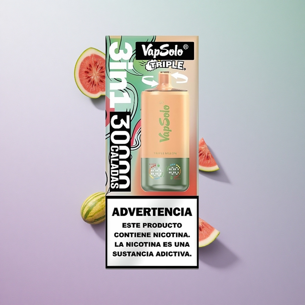 VapSolo Triple 30000 Puffs Triple Melone 40ml Italy wholesale Tipo-C
