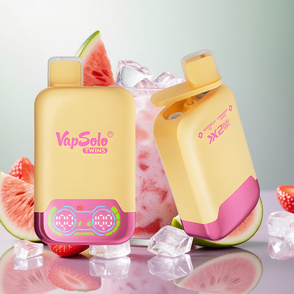 Vapsolo Twins 20000 Puffs Anguria Ghiaccio & Fragola Mango Italy wholesale Serbatoio: 2, Porta di ricarica: Type-C