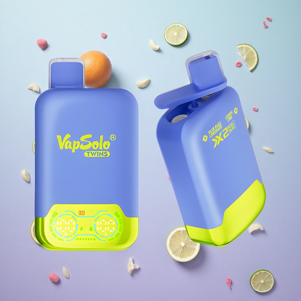 Vapsolo Twins 20000 Puffs Blue Razz Lemonade & Lemon Lime Italy wholesale Serbatoio Olio: 2, Porta di Ricarica: Type-C