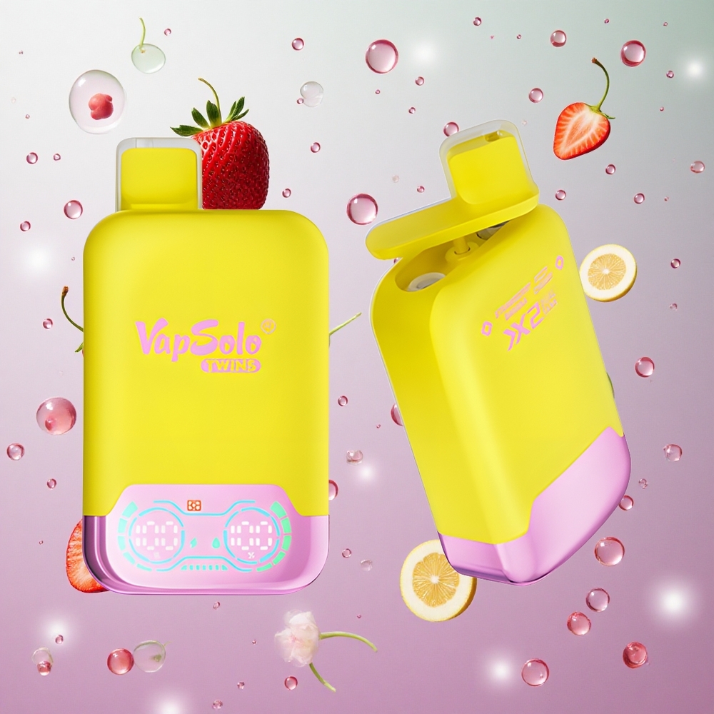 Vapsolo Twins 20000 Puffs Fragola Banana & Ciliegia Frizzante Italy wholesale Serbatoio doppio 40ml