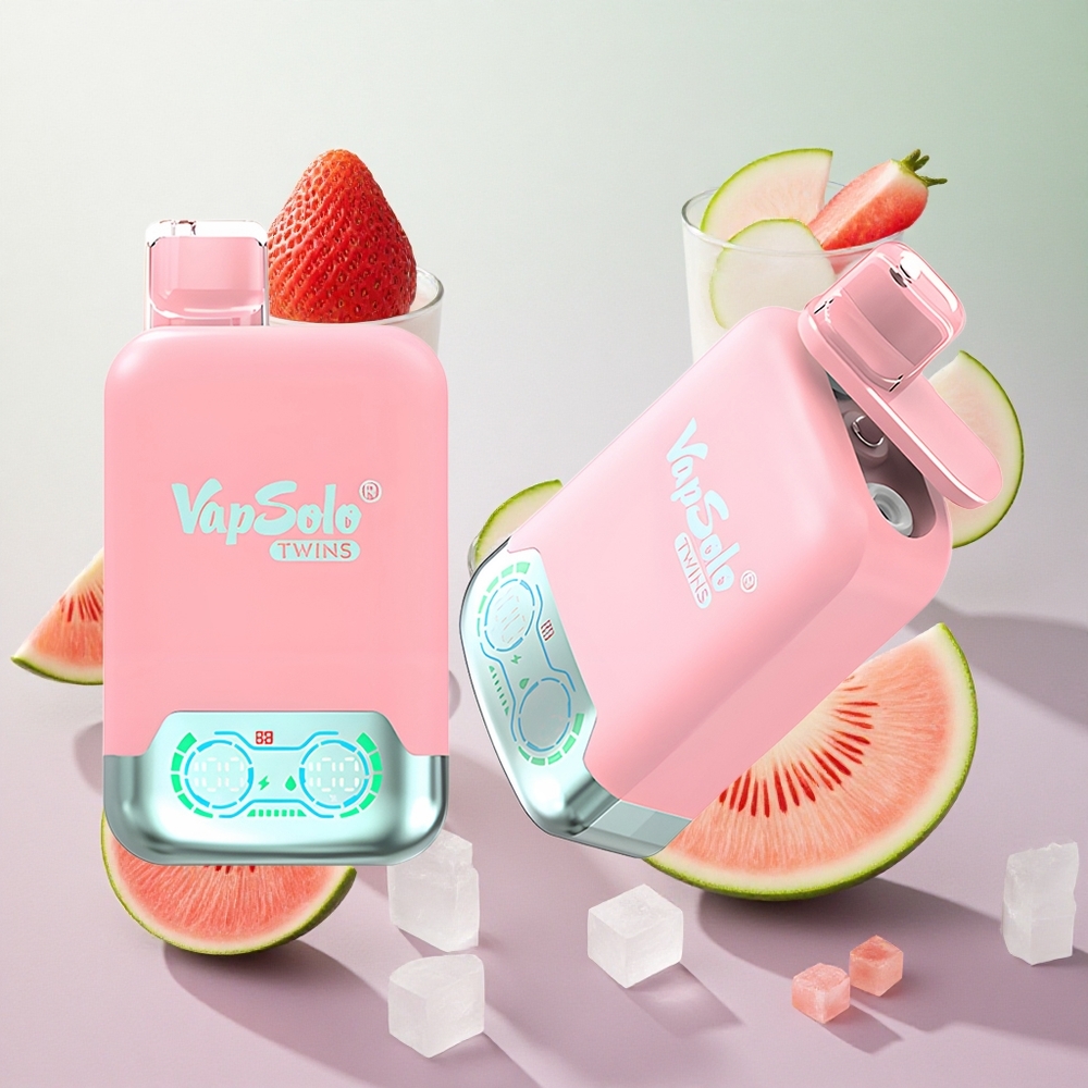 Vapsolo Twins 20000 Puffs Fragola Ghiaccio & Mango Pesca Anguria Italy wholesale Serbatoio 2 Carica Type-C
