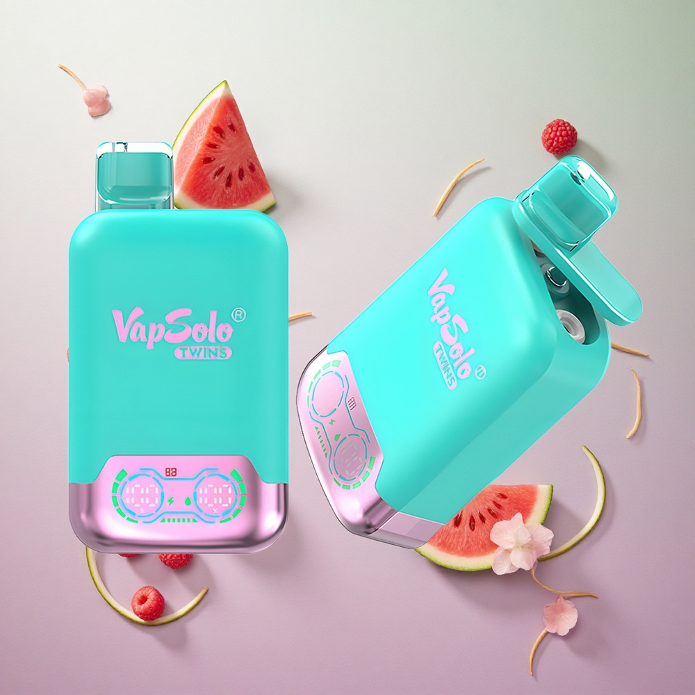 Vapsolo Twins 20000 Puffs Triple Melone & Lampone Anguria Italy wholesale Serbatoio Olio: 2 Porta Ricarica: Type-C