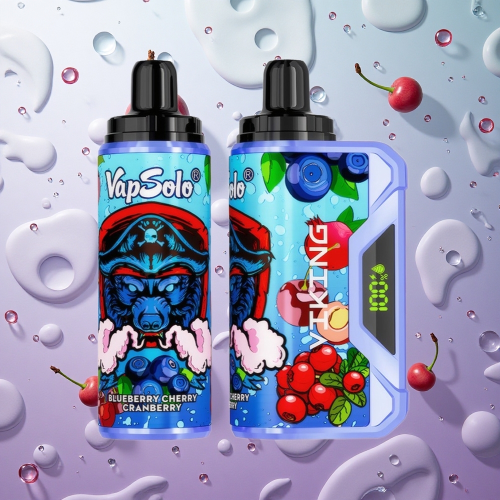 VapSolo VIKING 12000 Puffs Elettronica Monouso Mirtillo Ciliegia Mirtillo Rosso Italy wholesale Display LED