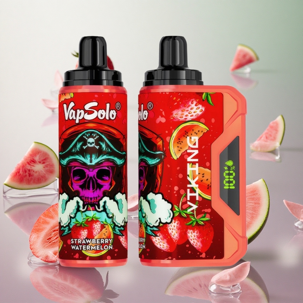 VapSolo VIKING 12000 Puffs Fragola Anguria Italy wholesale Display LED 22ml