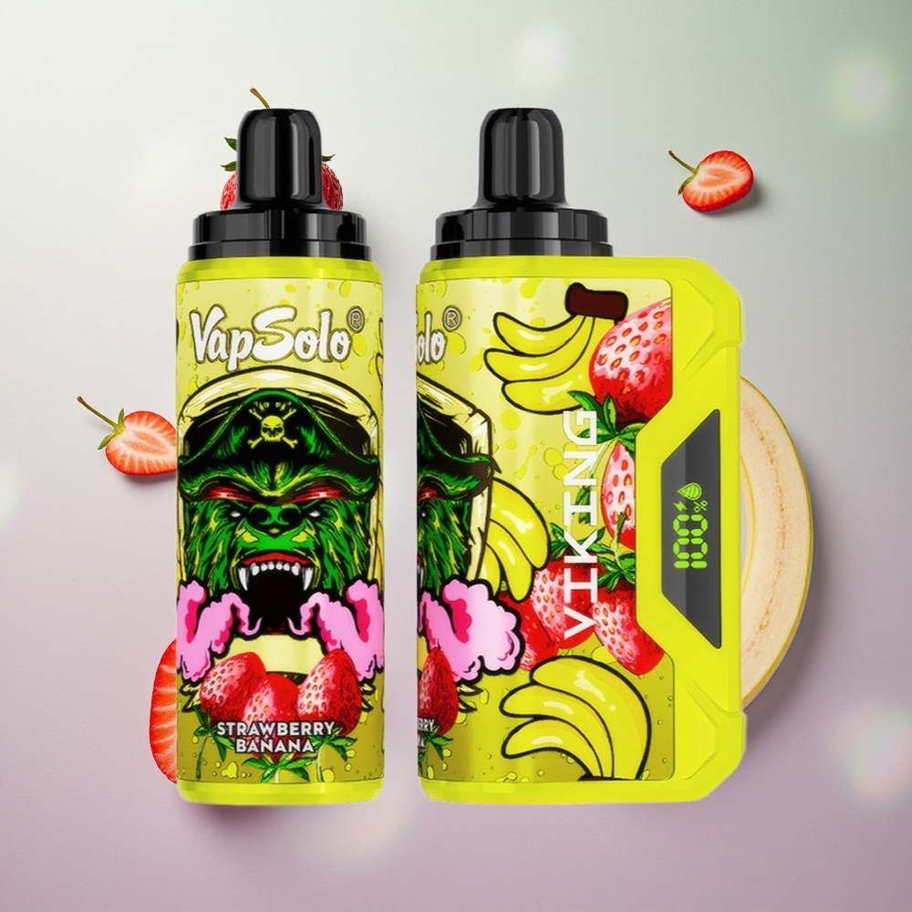 VapSolo VIKING 12000 Puffs Fragola Banana Italy wholesale Tipo-C 22ml