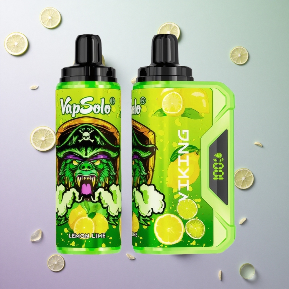 VapSolo VIKING 12000 Puffs Limone Lime Italy wholesale Display LED