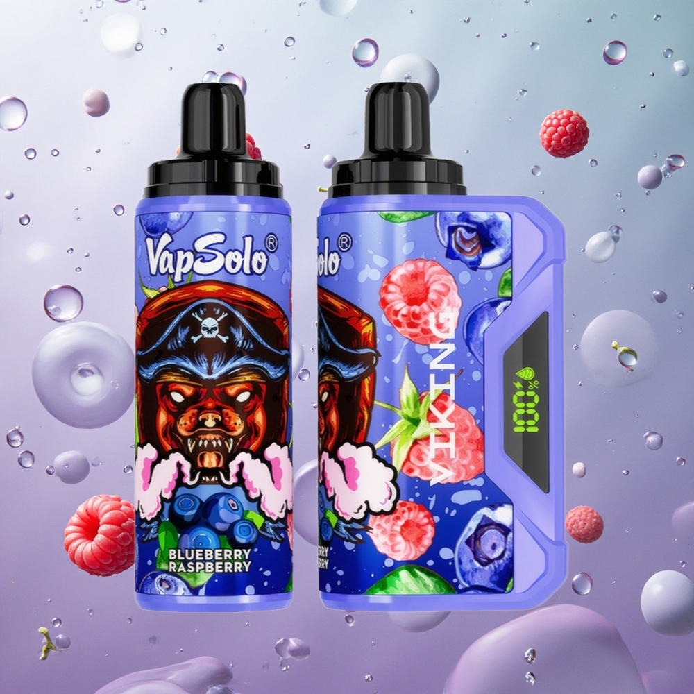 VapSolo VIKING 12000 Puffs Sigaretta Elettronica Usa E Getta Mirtillo Lampone Italy wholesale 22ml