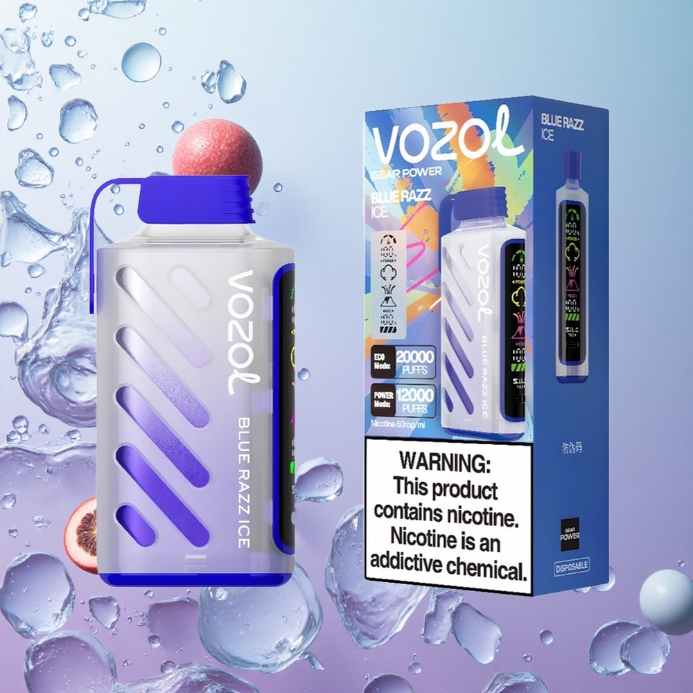 VOZOL Gear Power 20000 Puffs Blu Lampone Ghiaccio Italy wholesale Dual Mesh Coil