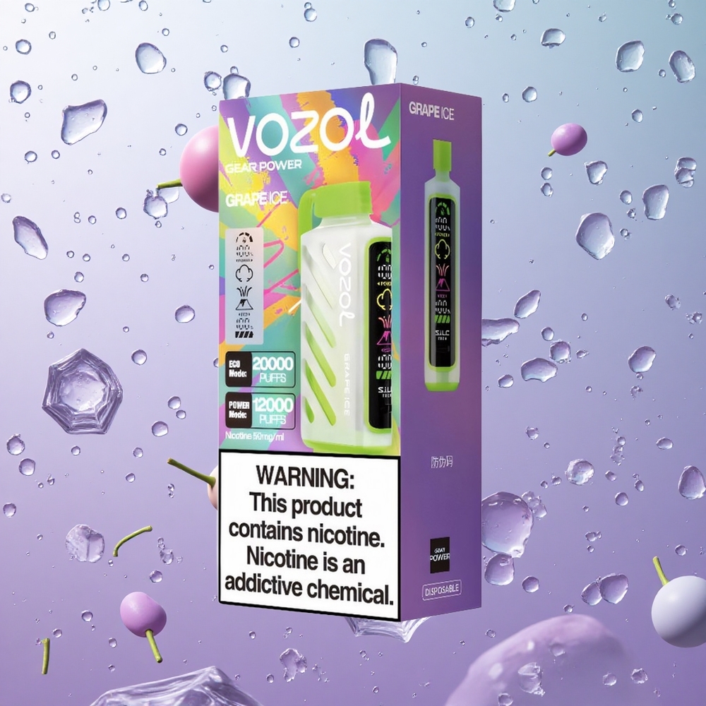 VOZOL Gear Power 20000 Puffs Ghiaccio d\'Uva Italy wholesale Schermo Intero Display