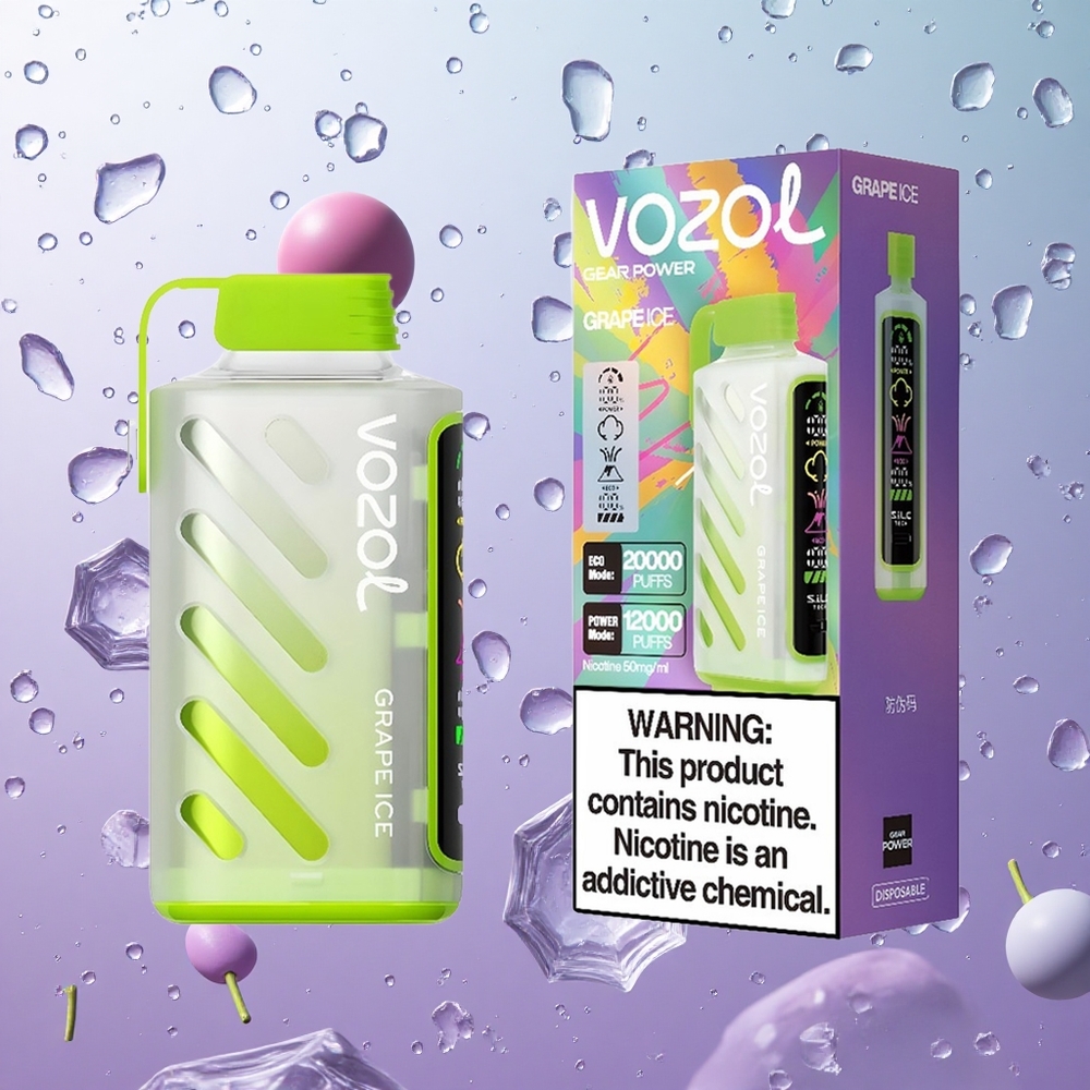 VOZOL Gear Power 20000 Puffs Ghiaccio d\'Uva Italy wholesale Schermo Intero Display