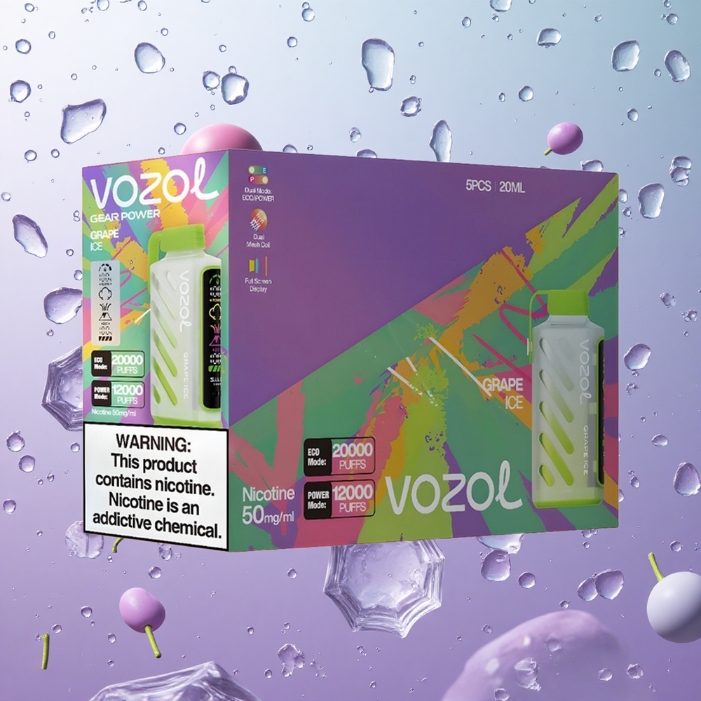 VOZOL Gear Power 20000 Puffs Ghiaccio d\'Uva Italy wholesale Schermo Intero Display