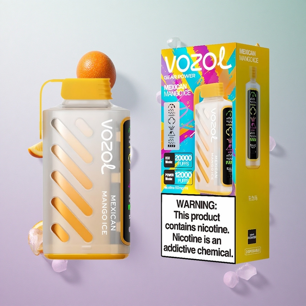 VOZOL Gear Power 20000 Puffs Mango Ghiaccio Messicano Italy wholesale Schermo Intero Dual Mesh Coil