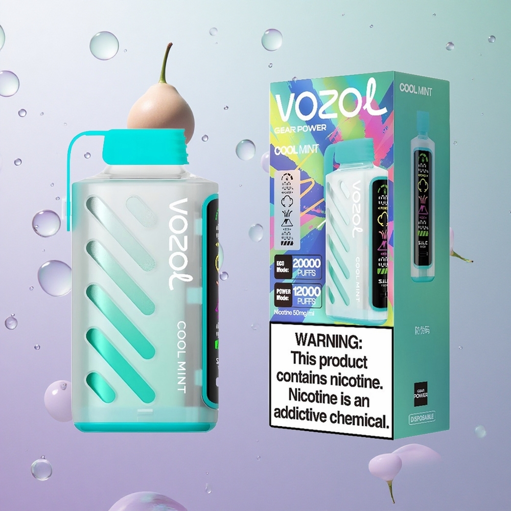 VOZOL Gear Power 20000 Puffs Menta Fresca Italy wholesale Dual Mesh Coil Display Integrale