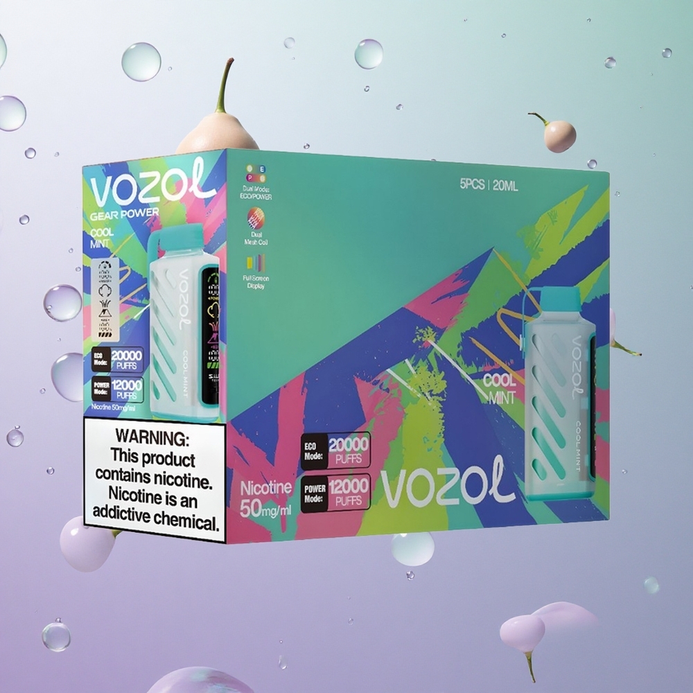 VOZOL Gear Power 20000 Puffs Menta Fresca Italy wholesale Dual Mesh Coil Display Integrale