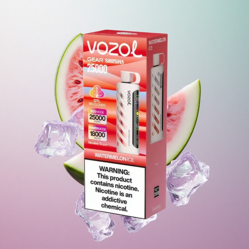 VOZOL Gear Shisha 25000 Puffs Anguria Ghiacciata Italy wholesale Dual Mesh Dual Modes S.i.L.C Tech