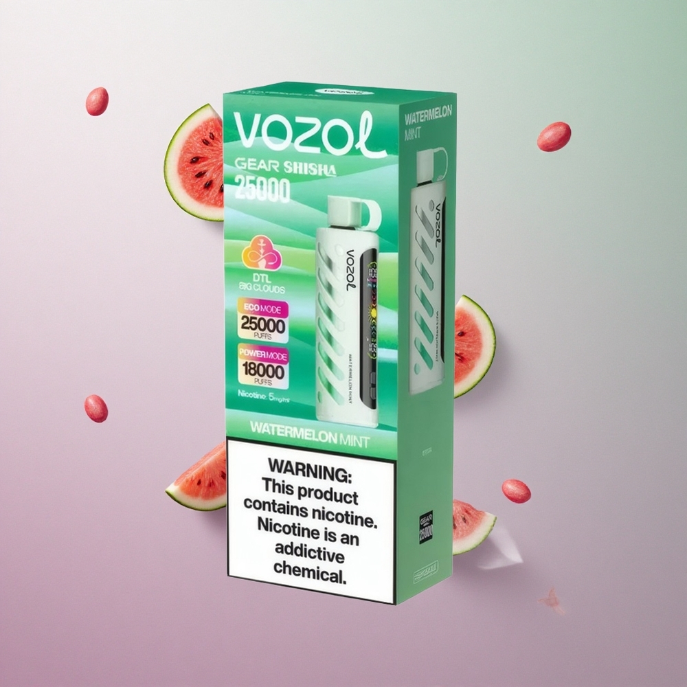 VOZOL Gear Shisha 25000 Puffs Anguria Menta Italy wholesale S.i.L.C Tech Dual Mesh