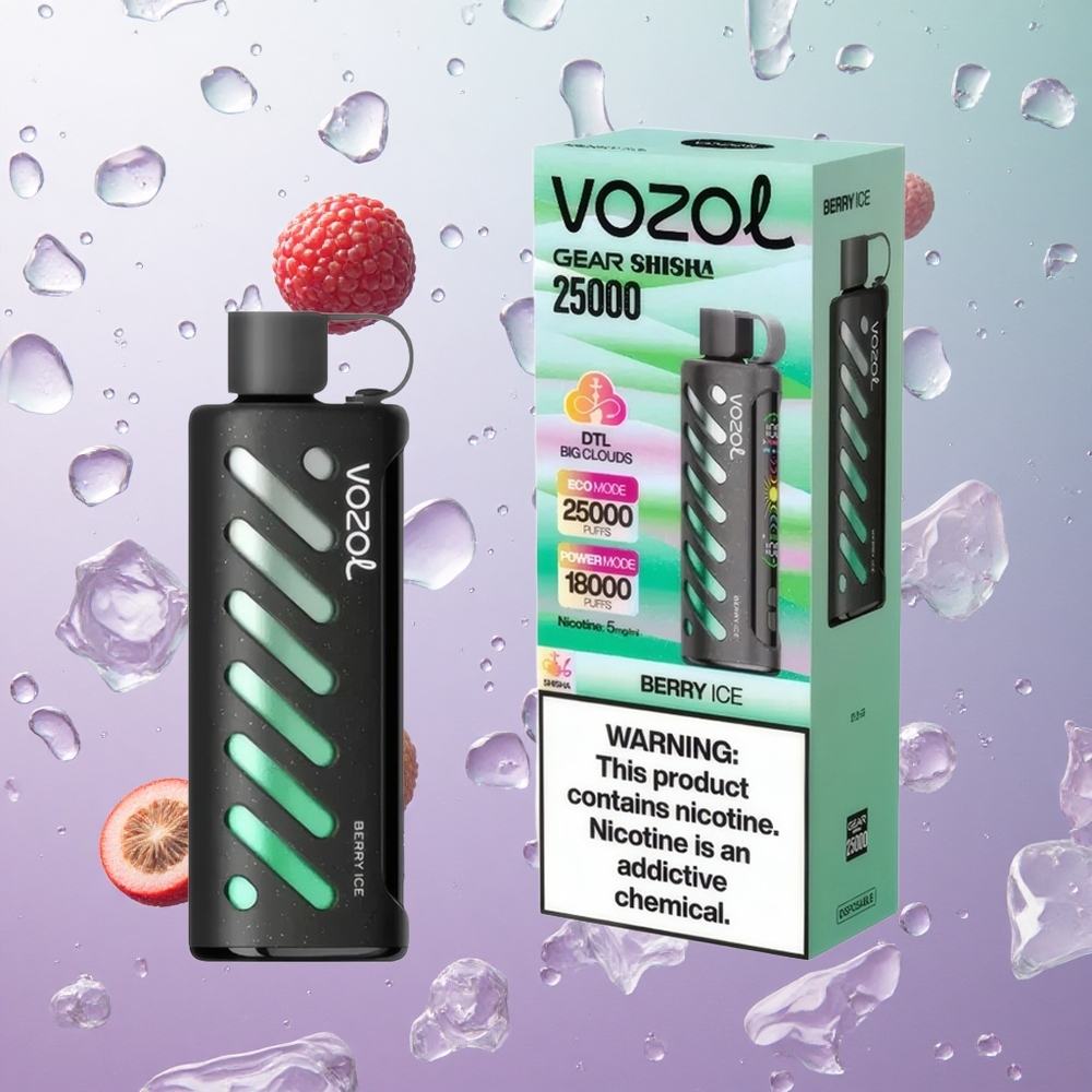 VOZOL Gear Shisha 25000 Puffs Berry Ice Gusto Gelato Italy wholesale S.i.L.C Tech Dual Mesh