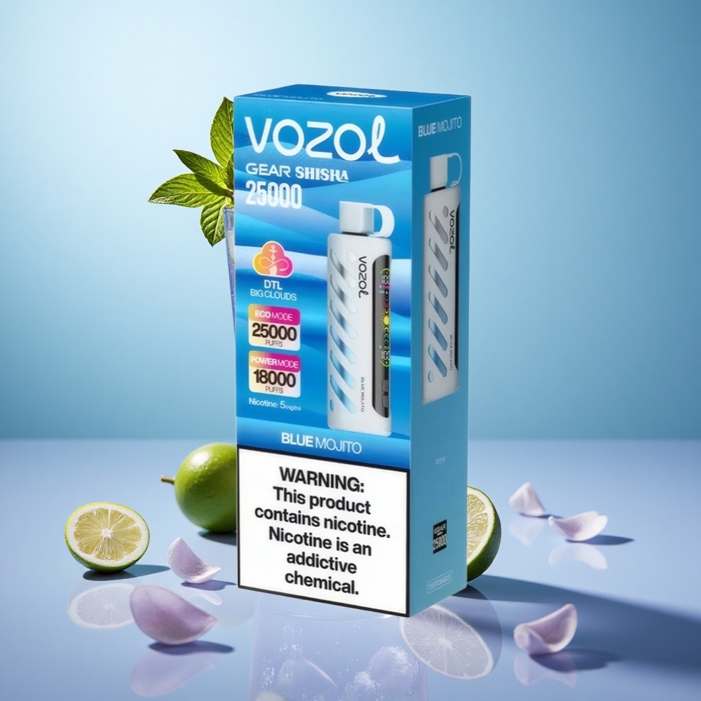 VOZOL Gear Shisha 25000 Puffs Blu Mojito Italy wholesale con 30 Gusti Deliziosi e S.i.L.C Tech