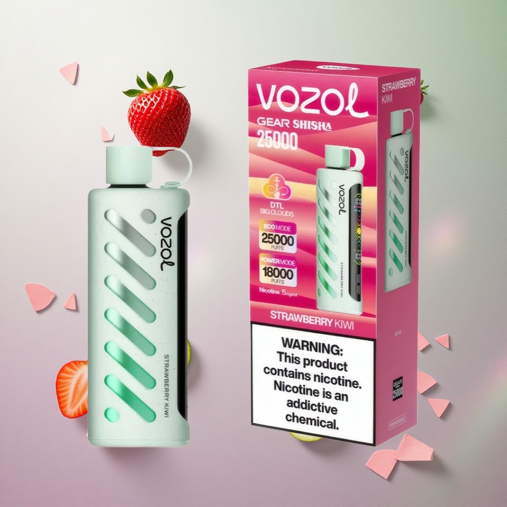 VOZOL Gear Shisha 25000 Puffs Fragola Kiwi Italy wholesale con 30 Gusti Deliziosi e S.i.L.C Tech
