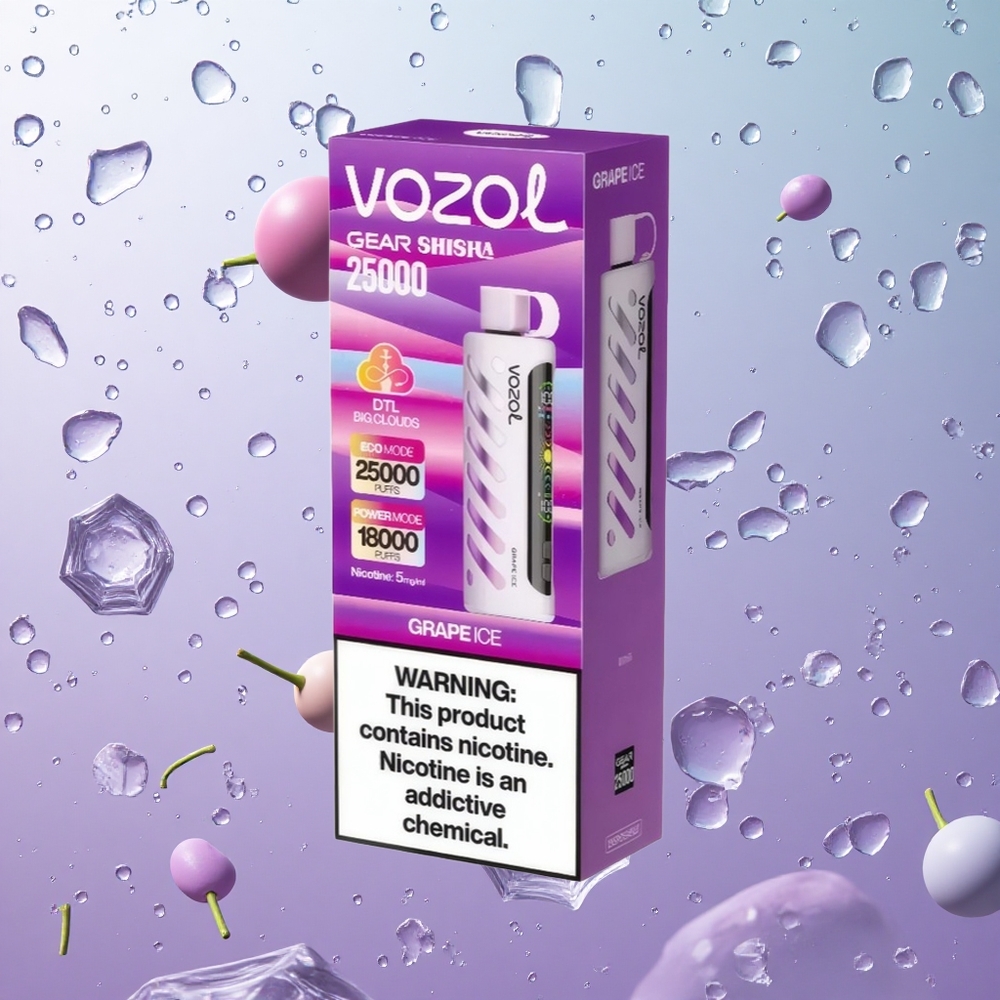 VOZOL Gear Shisha 25000 Puffs Ghiaccio d\'Uva Italy wholesale S.i.L.C Tech 30 Gusti