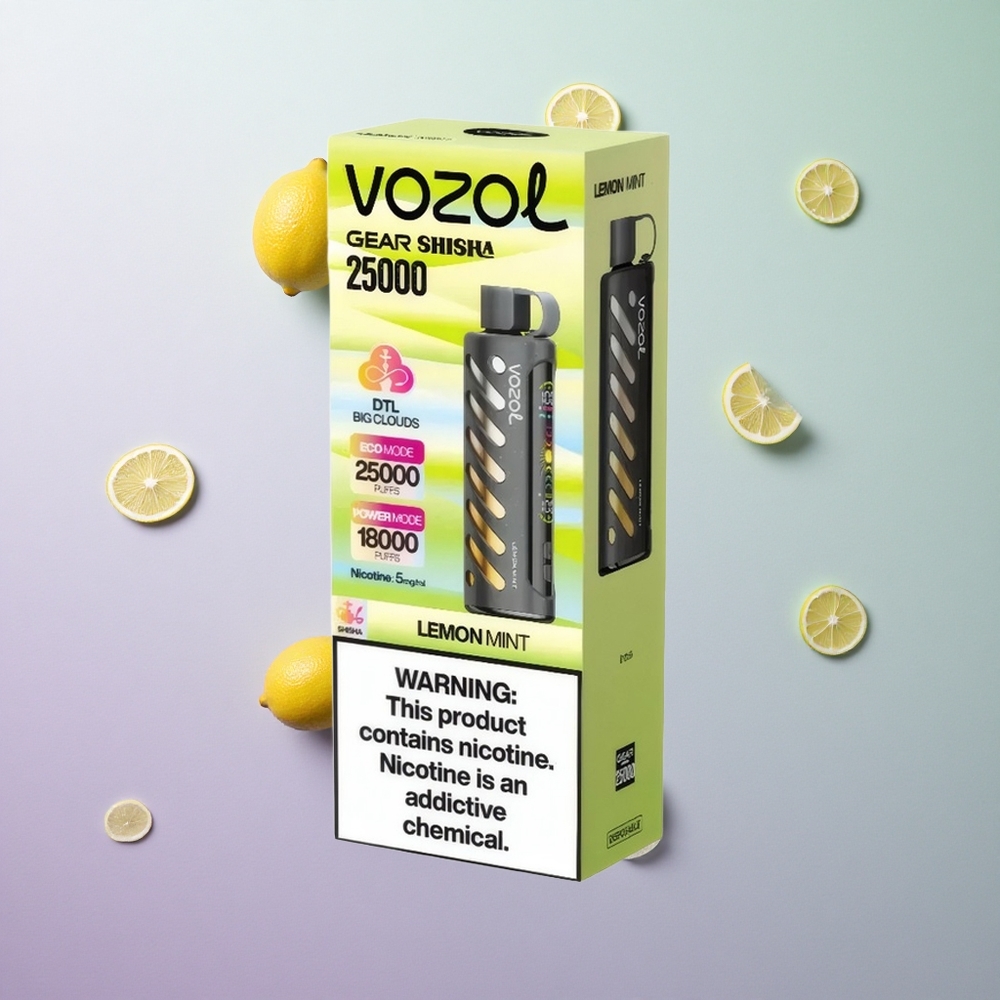 VOZOL Gear Shisha 25000 Puffs Limone Menta Italy wholesale S.i.L.C Tech Dual Mesh