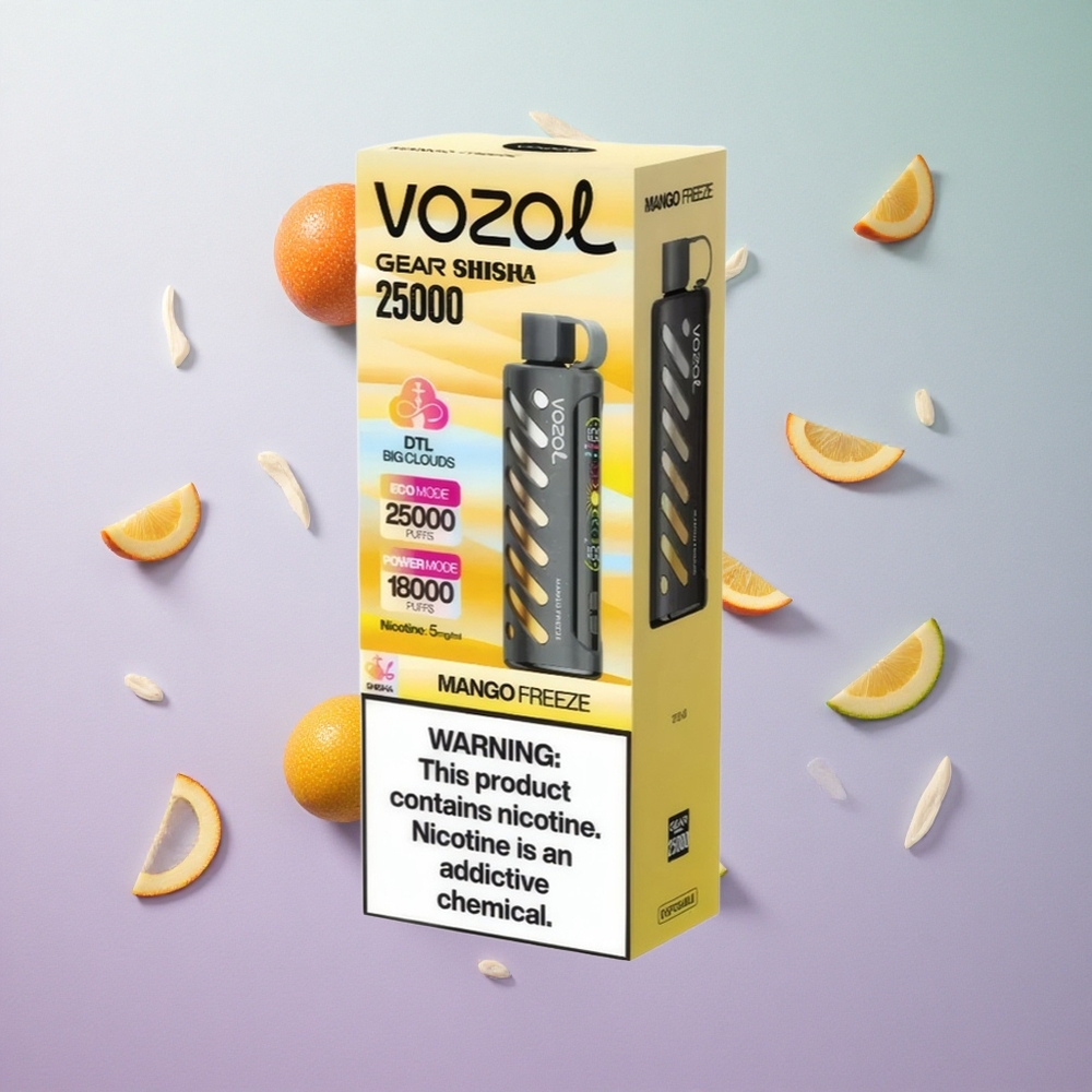 VOZOL Gear Shisha 25000 Puffs Mango Freeze Italia wholesale S.i.L.C Tech Dual Mesh