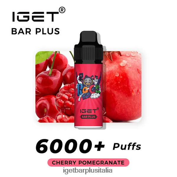 IGET Bar Italia | Barretta iget senza nicotina più kit di svapo melograno ciliegia