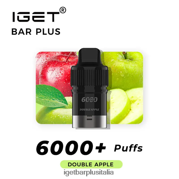 IGET Bar Italy | Barretta iget plus pod 6000 puff senza nicotina doppia mela