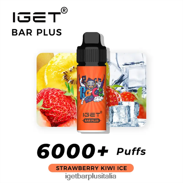IGET Bar Italy | Barretta iget senza nicotina più kit di svapo ghiaccio alla fragola e kiwi
