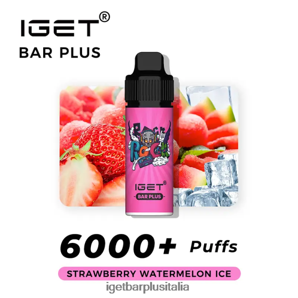 IGET Sigaretta Elettronica | Barretta iget senza nicotina più kit di svapo gelato alla fragola e anguria