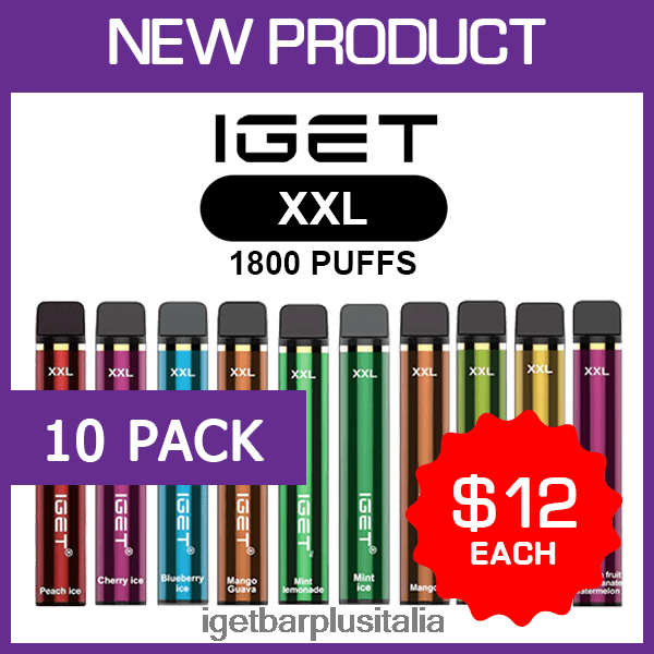 IGET Italy | iget xxl - 1800 erogazioni - confezione da 10