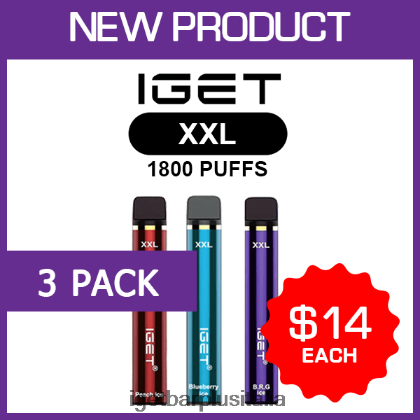 IGET Sigaretta Elettronica | iget xxl - 1800 erogazioni - confezione da 3
