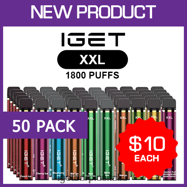 IGET Vape Italia | iget xxl - 1800 erogazioni - conf. da 50
