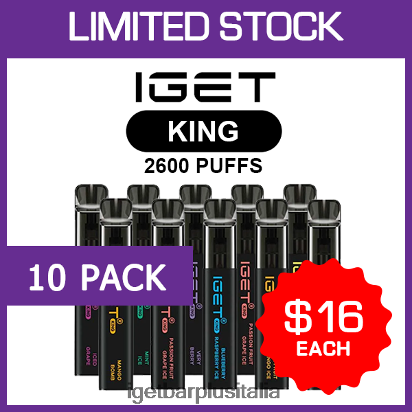 IGET Vape Online | iget king - 2600 bignè - conf. da 10