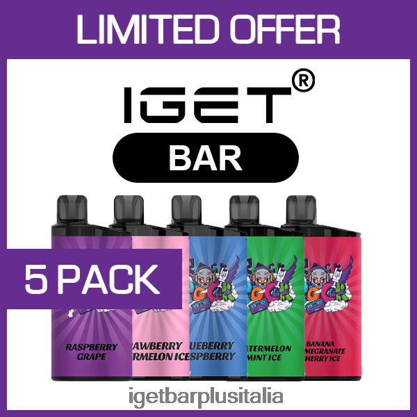 IGET E Cigarette | Barretta iget - 3500 bignè - conf. da 5