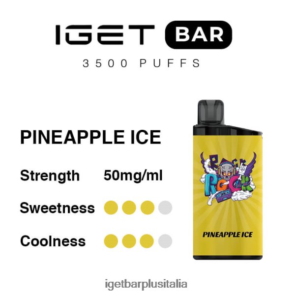 IGET E Cigarette | barra iget 3500 boccate ghiaccio all\'ananas