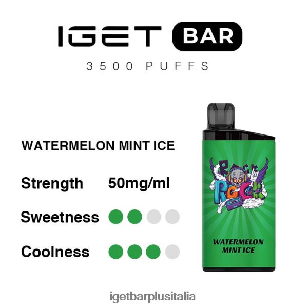 IGET E Cigarette | barra iget 3500 boccate ghiaccio alla menta e anguria