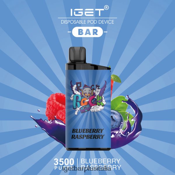 IGET E Cigarette | barra iget - 3500 sbuffi gelato al lampone e mirtillo