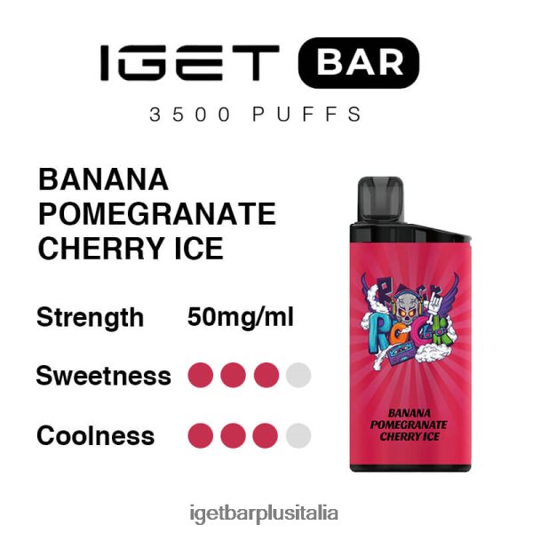 IGET Italy | barra iget 3500 boccate gelato alla banana, melograno e ciliegia