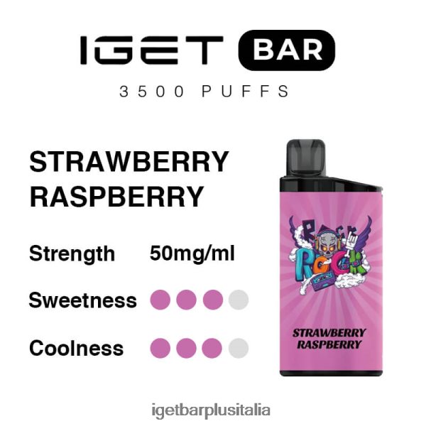 IGET Vape Italia | barra iget 3500 boccate lampone fragola