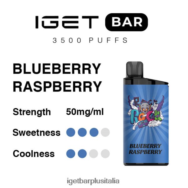 IGET Vape Italy | barra iget 3500 boccate lampone mirtillo