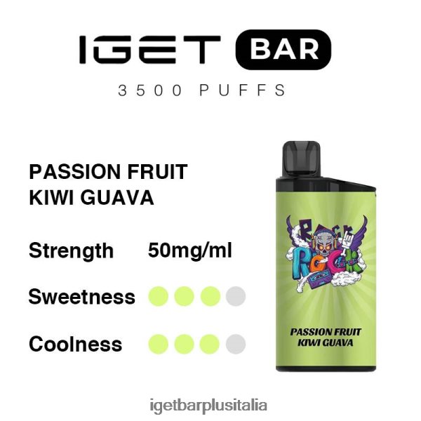 IGET Vapes Italy | barra iget 3500 boccate frutto della passione kiwi guava