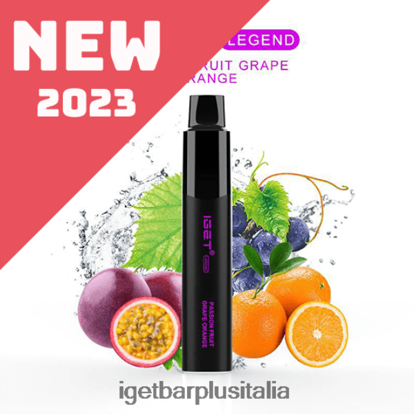 IGET E Cigarette | leggenda iget - 4000 sbuffi uva arancia frutto della passione