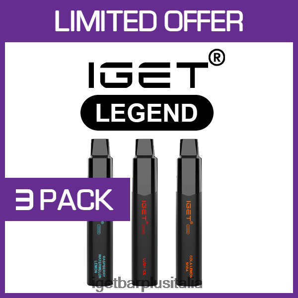 IGET Italia | iget legend - 4000 puff - confezione da 3