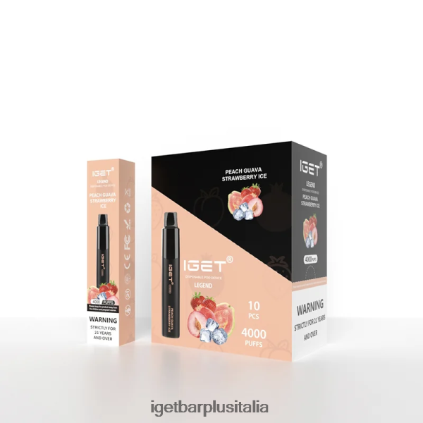 IGET Vape Online | iget legend 4000 sbuffi ghiaccio alla fragola e guava alla pesca
